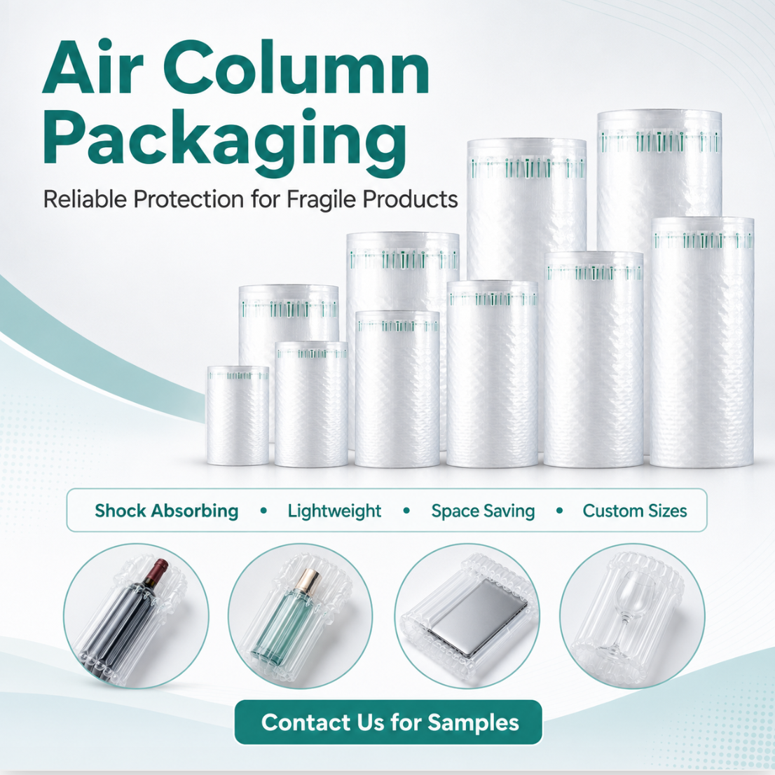 Inflatable Air Column Cushion Roll Protective Air Bubble Packaging Film Roll for Shipping Fragile Items